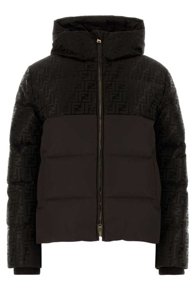 Fendi FF Jacquard Hooded Padded Jacket