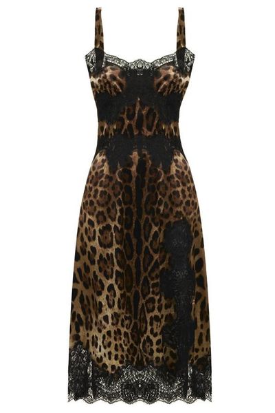Dolce & Gabbana Lace-Trim Midi Dress