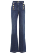 Elisabetta Franchi Palazzo Buttons Jeans