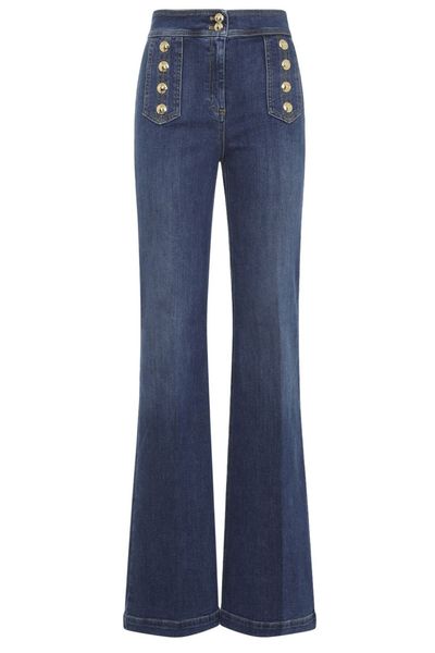 Elisabetta Franchi Palazzo Buttons Jeans
