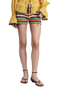 SIEDRÉS Renata Striped Crochet Mini Shorts