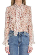 Dolce & Gabbana Small Rose-Print Chiffon Top