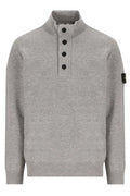 Stone Island Buttoned Stand-Collar Knitted Sweater
