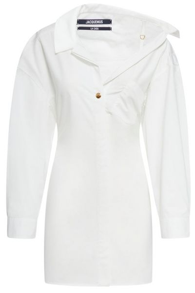 Jacquemus La Mini Robe Asymmetric Neck Mini Dress