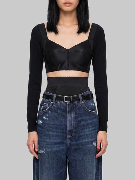 Dolce & Gabbana Long Sleeve Bustier Top