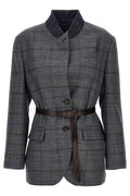 Brunello Cucinelli Single-Breasted Belted Blazer