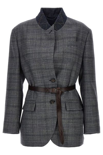 Brunello Cucinelli Single-Breasted Belted Blazer
