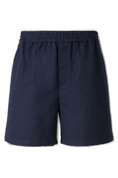 Balmain Monogram Elastic-Waist Bermuda Shorts
