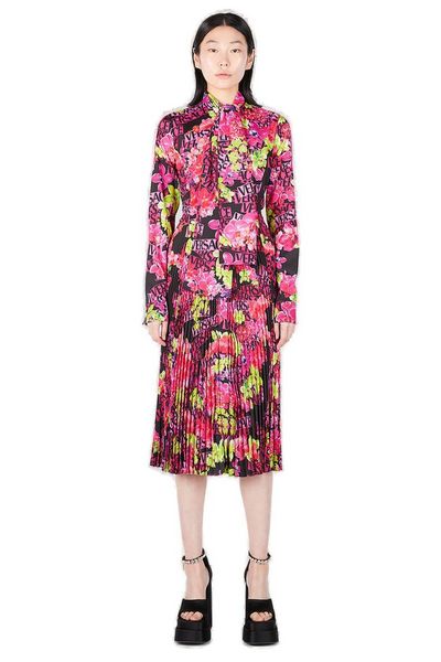 Versace Allover Floral Printed Midi Dress