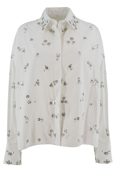 Ermanno Scervino Sequin Floral Embellished Shirt