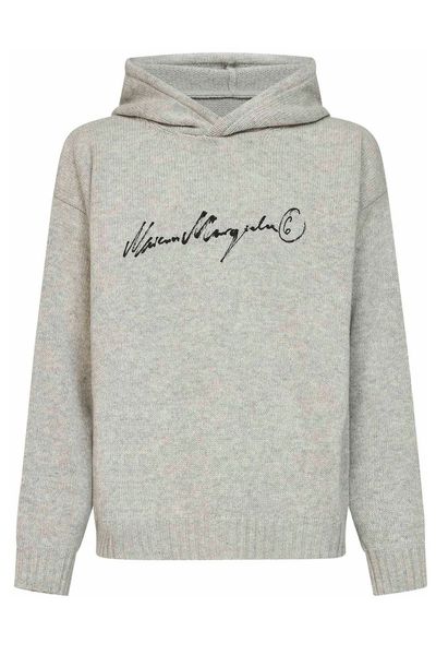MM6 Maison Margiela Logo Printed Knitted Hoodie