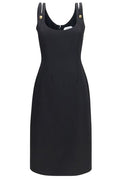 Versace Grain-De Poudre Sleeveless Dress