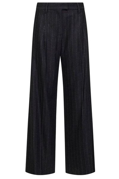 Brunello Cucinelli Pinstriped Straight-Leg Pants