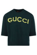 Gucci Logo Intarsia Short-Sleeve Knit Top