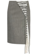 Alexander McQueen Corset Lacing Panel Pencil Skirt