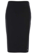Miu Miu Logo-Patch Stretch Poplin Skirt