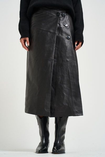 Iro Rimera Buttoned Wrap Midi Skirt