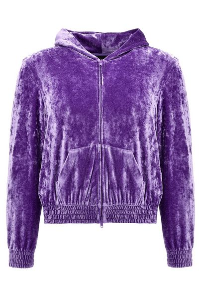Balenciaga Zipped Velvet Hoodie