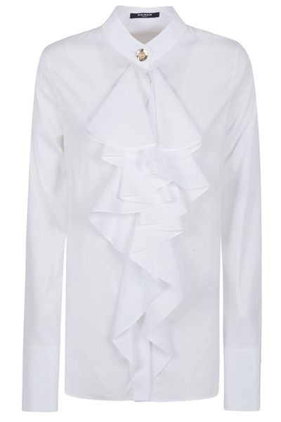 Balmain Ruffled Long-Sleeved Shirt