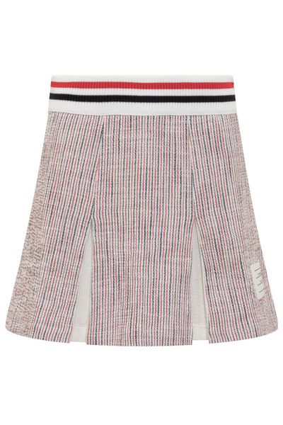 Thom Browne RWB Striped Tweed Pleated Skirt