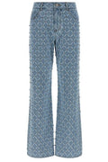 Pinko Studded Lattice Straight Leg Jeans