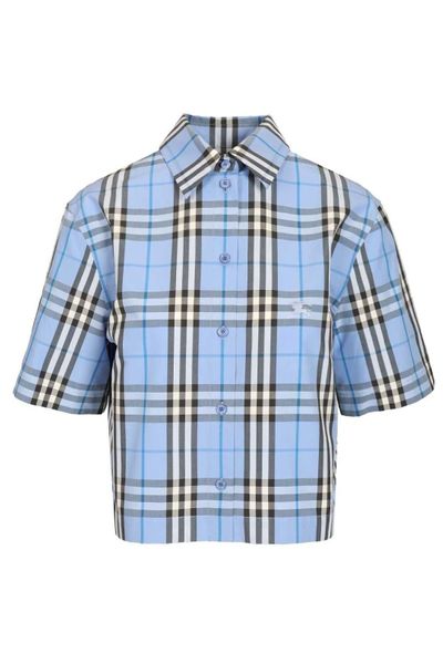 Burberry Checked Cropped Short Sleeved Shirt