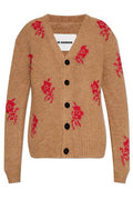 Jil Sander Rose-Detailed V-Neck Cardigan