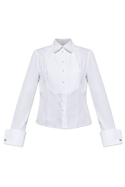 Alexander McQueen Pleated Bib Fitted Shirt