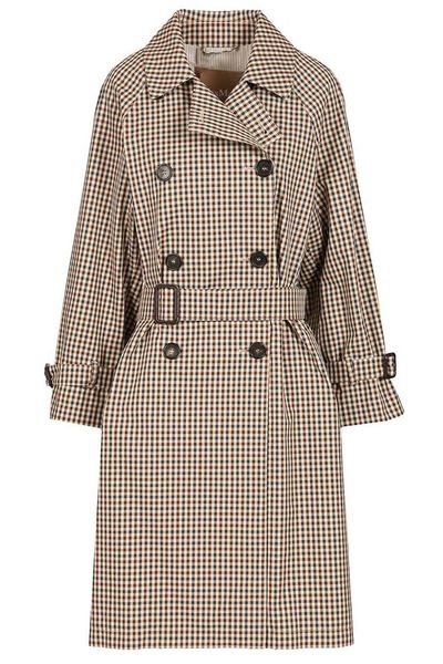 Max Mara The Cube Fate Checked Trench Coat
