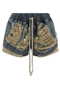 Rick Owens DRKSHDW Fog Drawstring Denim Shorts