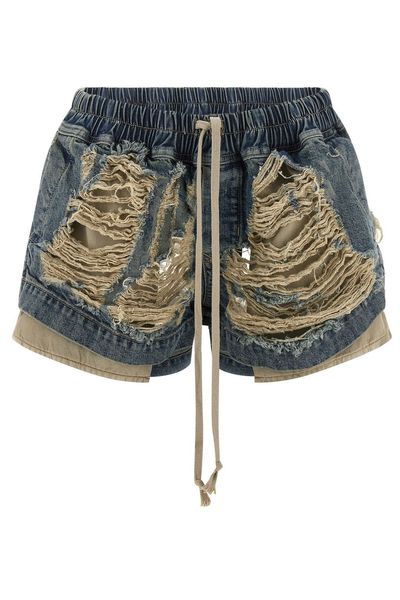 Rick Owens DRKSHDW Fog Drawstring Denim Shorts