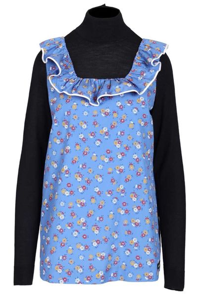 Miu Miu Floral-Motif Popeline Top