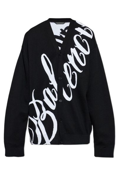 Balenciaga Big B Crewneck Knitted Cardigan