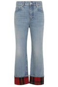 Alexander McQueen Checked-Cuff Straight-Leg Jeans