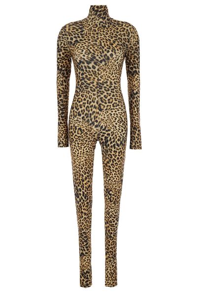 Norma Kamali High Neck Printed Jumpsuit