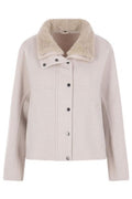 Brunello Cucinelli Shearling-Trim High Neck Coat