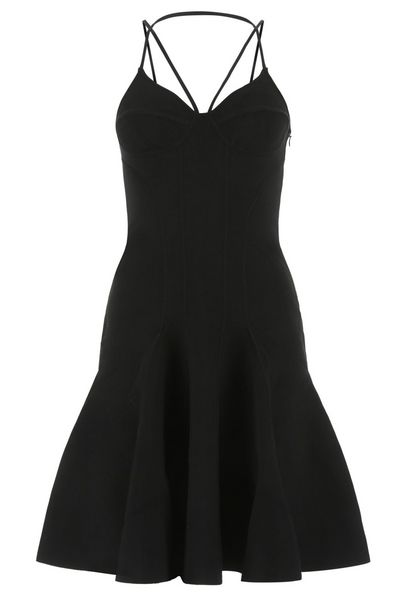 Alexander McQueen Strappy Fluted Mini Dress
