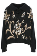 Etro Lace-Up Patterned Knitted Sweater