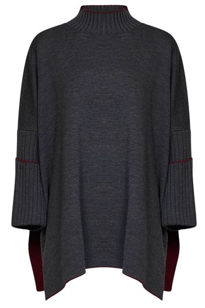 Herno Funnel Neck Knitted Poncho