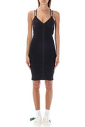 Off-White Criss-Cross Strap V-Neck Dress