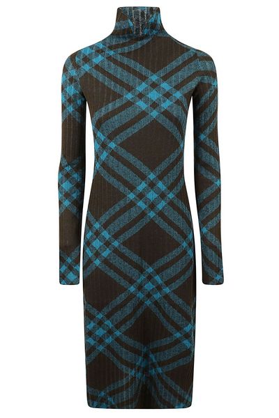 Burberry Checkered Mock-Neck Shift Dress