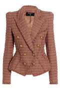 Balmain Tweed Double-Breasted Tailored Blazer