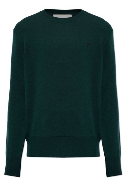 AMI Paris De Coeur Logo Embroidered Crewneck Jumper