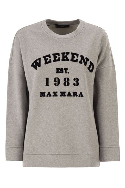 Weekend Max Mara Gommoso Logo Flocked Crewneck Sweatshirt
