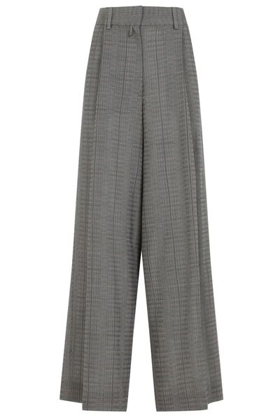 Dries Van Noten Podium Checked Wide-Leg Pants