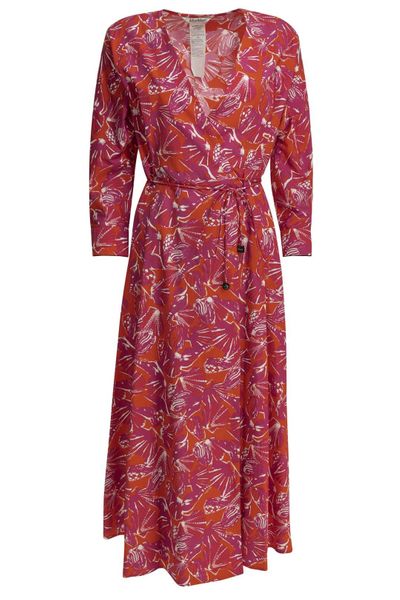 Max Mara Floral Wrap Midi Dress