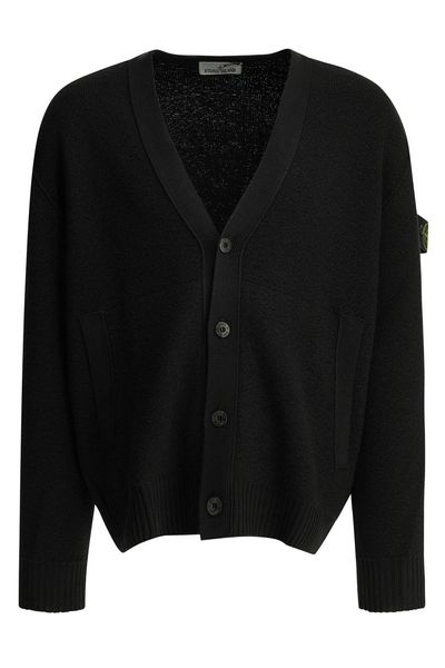 Stone Island Logo-Patch Crewneck Cardigan