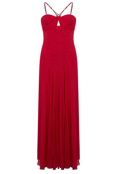 Alberta Ferretti Ruched Cut-Out Maxi Dress