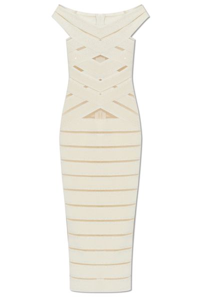 Balmain Bandage Cut-Out Midi Dress