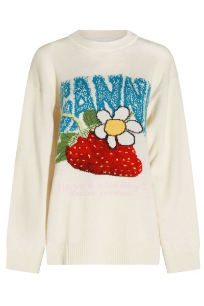 Ganni Strawberry Oversized Jumper